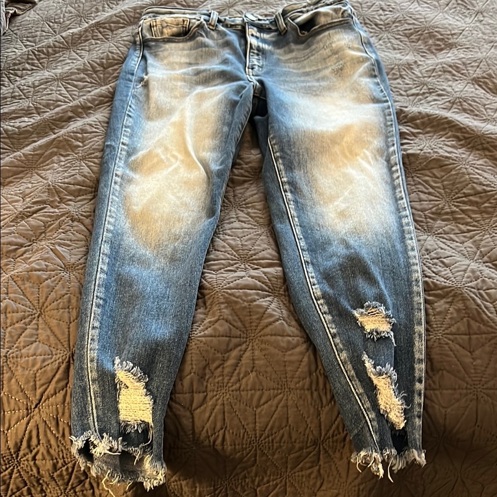 KanCan Blue Denim Jeans with Signature Button
